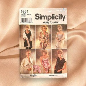 Simplicity Y2K Vintage Clothing Pattern 9961 Size BB M, L, XL Uncut